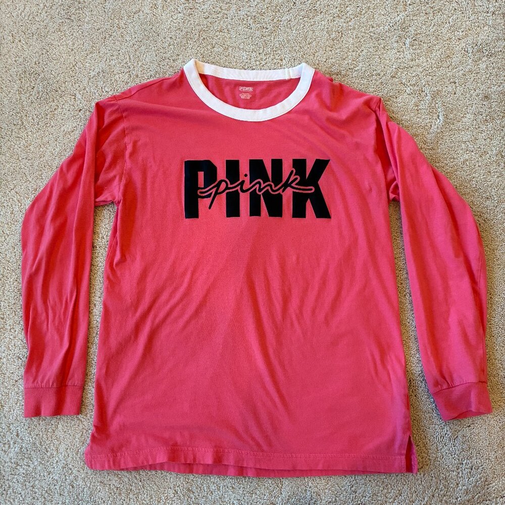 Victoria's Secret PINK Camus Tee Long-Sleeve Oversized Top